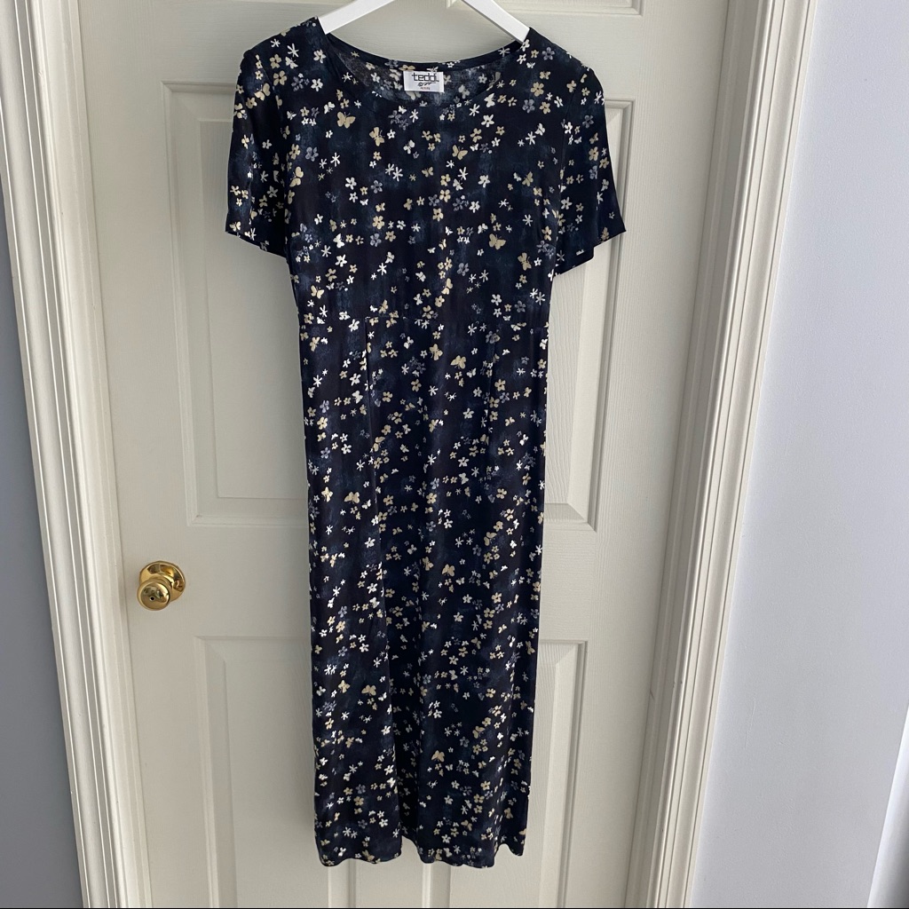 Teddi Vintage 80s/90s Maxi Dress Floral Medium